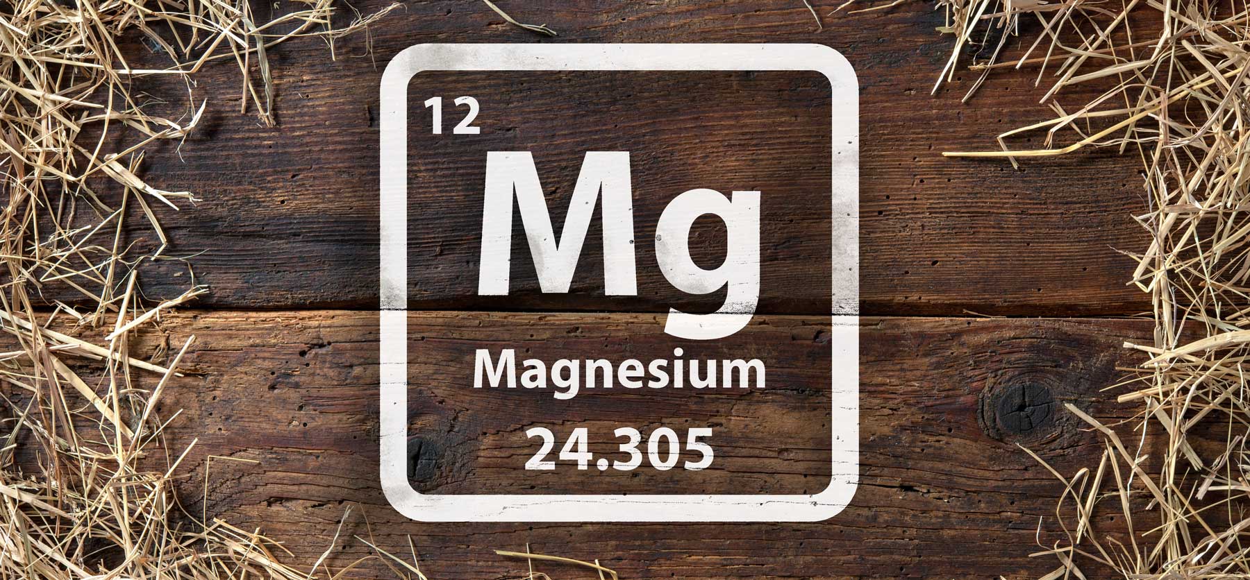 Magnesium illustration on barn with straw